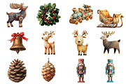 Woodland Christmas Clipart, an Illustration by Design Market (Thumbnail 2 of 3)