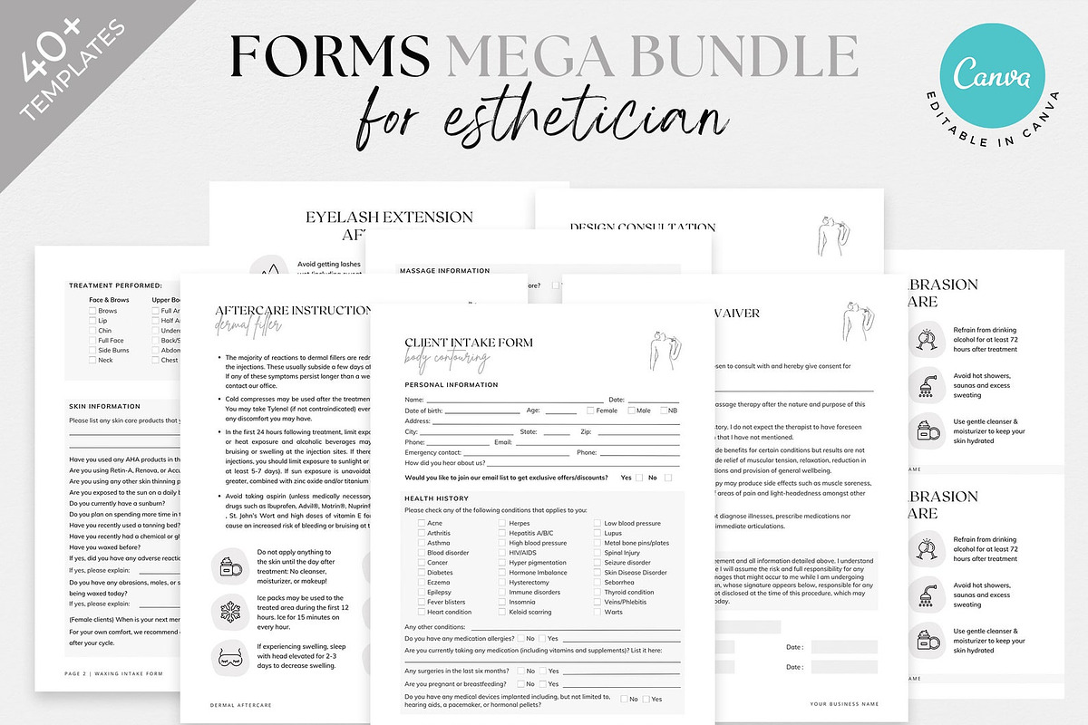 Esthetician intake form, a Design Template by SwitzerShop (Photo 1 of 9)