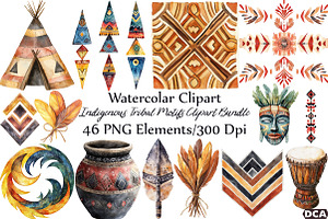 Indigenous Tribal Motifs Clipart Bun, an Illustration by DreamCafeArt