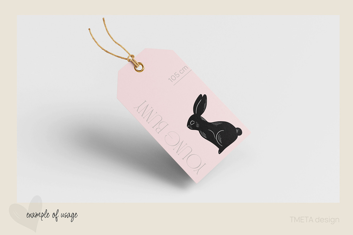 Spring Bunny & Floral Clipart Set, an Animal Illustration by Tmeta Design (Photo 9 of 11)