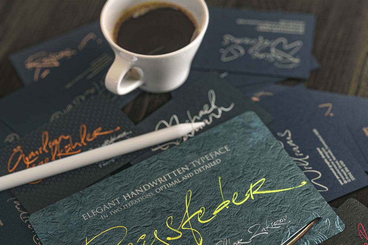 Reissfeder: Handwritten Typeface, a Handwritten Font by Eldar Zakirov's (Photo 29 of 29)