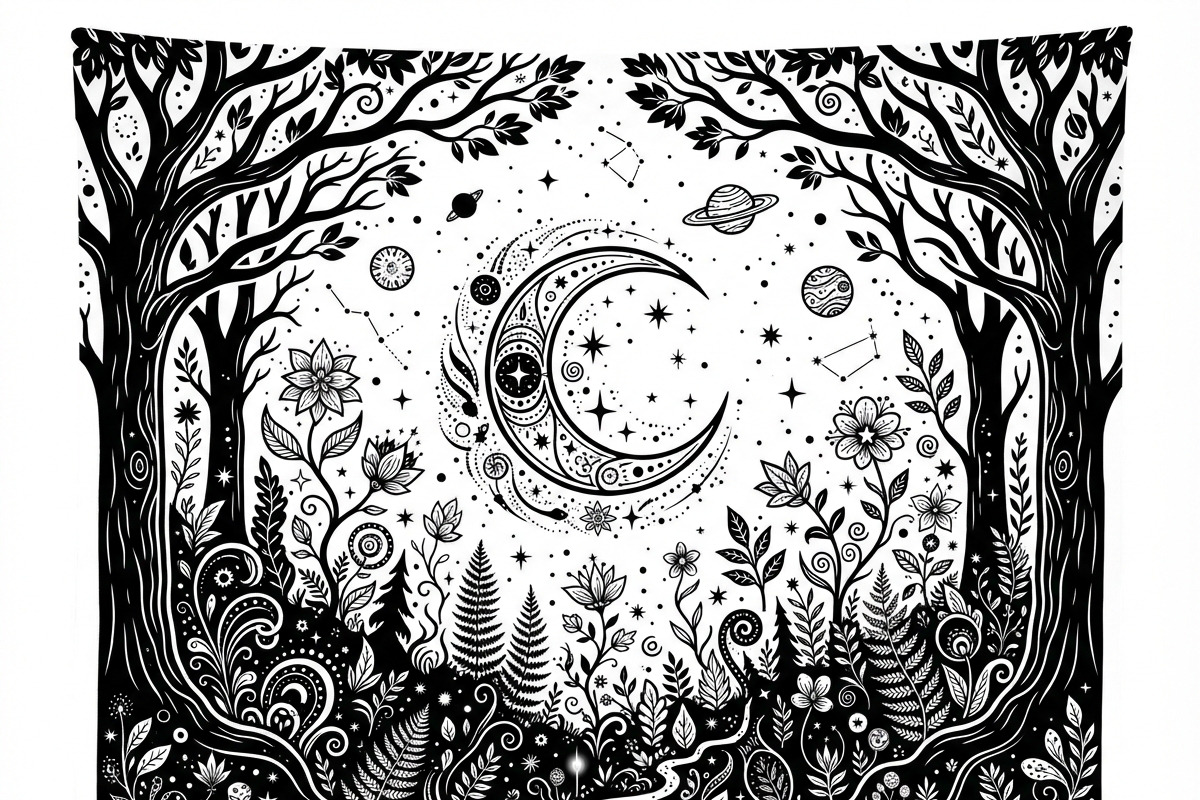 50 Mystical Galaxy Forest Silhouette, a Technology Illustration by Amazin_art (Photo 23 of 33)
