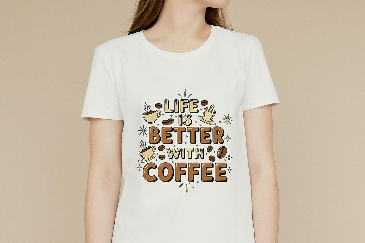 Coffee Typography T-shirt Design PNG, an Illustration by zahidhossainalif (Photo 3 of 5)