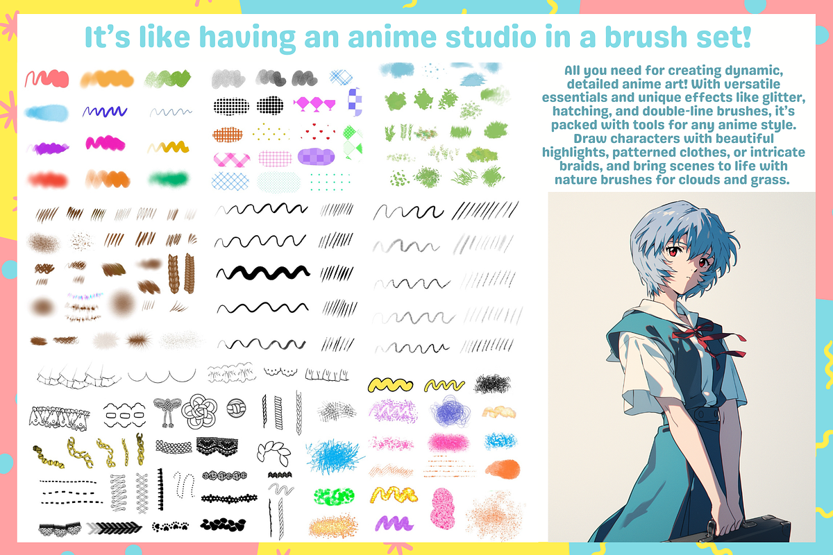Procreate Anime MaxPack Brushes, a Brush Add-On by Cozy Brushery
