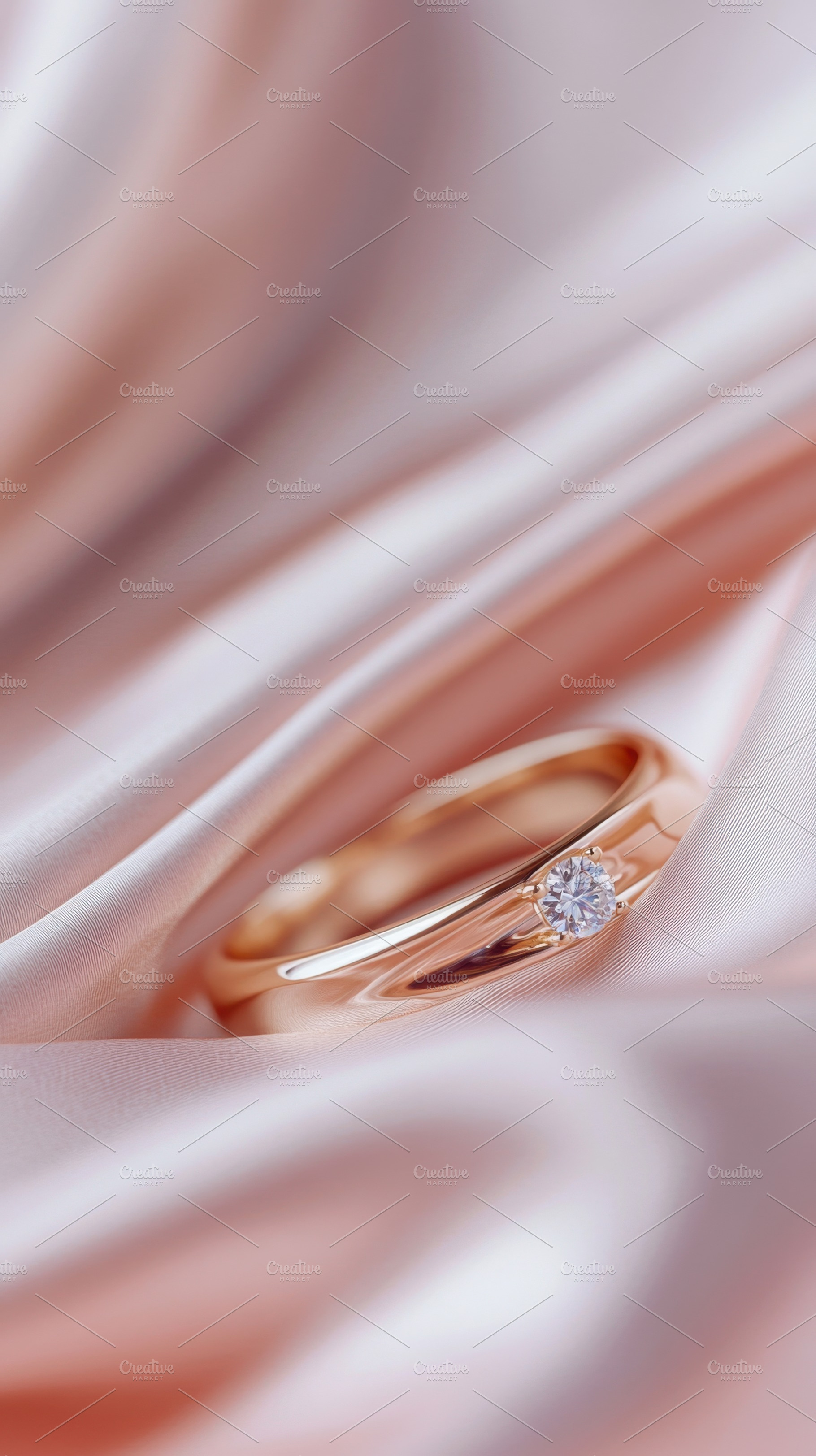 Elegant gold wedding rings on silk, a Photo by Beautiful things