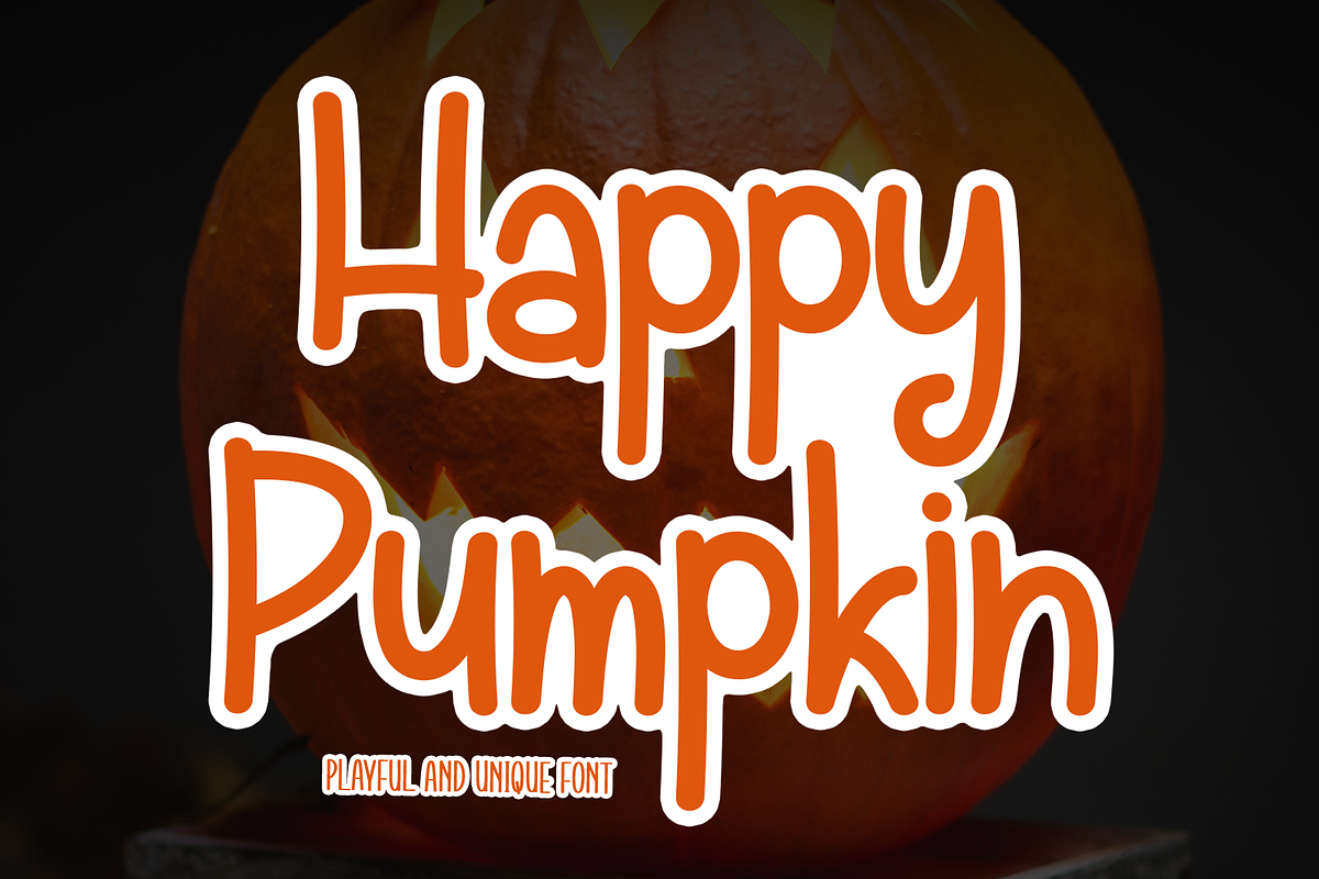 Happy Pumpkin | Script Font, a Script Font by Scratchones (Photo 1 of 8)