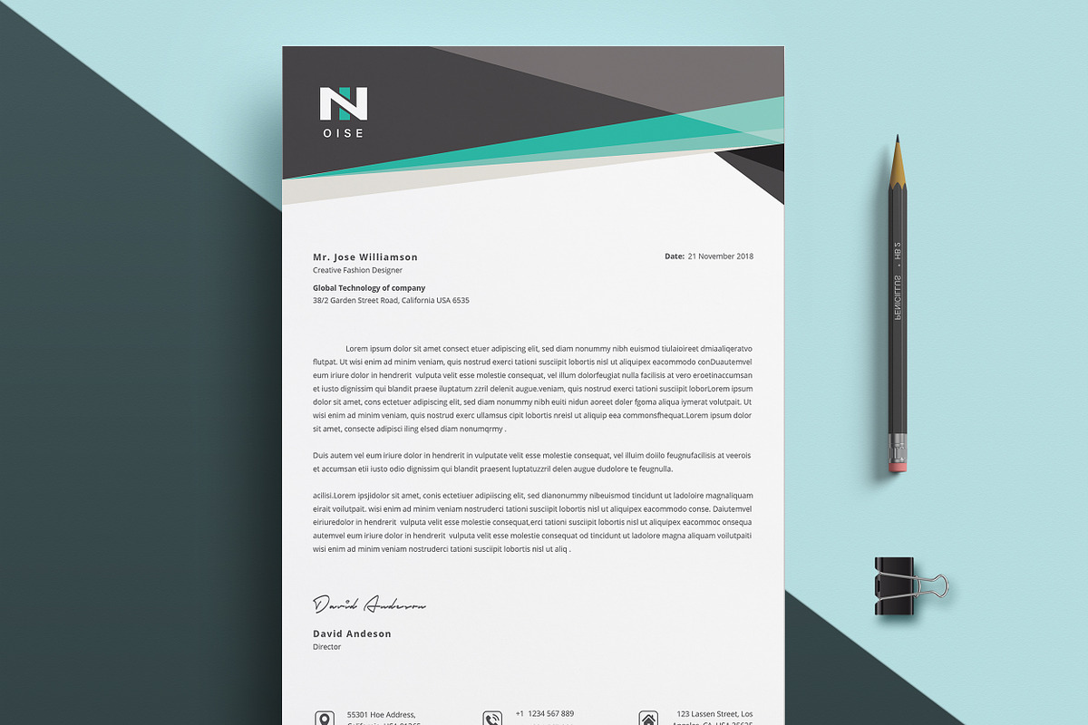 Modern Letterhead Word, a Stationery Template by ResumeDevisers (Photo 4 of 8)