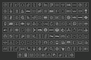 Square Minimalist Outline Icons