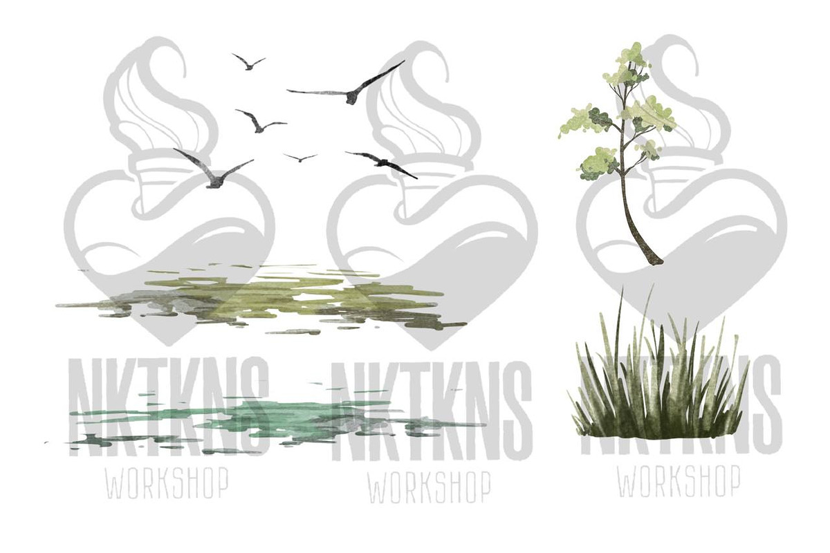 Trees Watercolor clipart. Forest, a Decorative Illustration by NKTKNS (Photo 5 of 8)