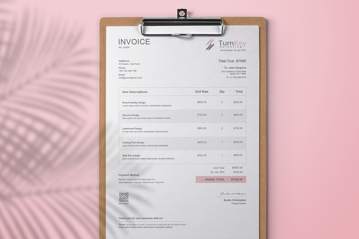 Clean Invoice, a Stationery Template by TelaTemplates (Photo 5 of 6)