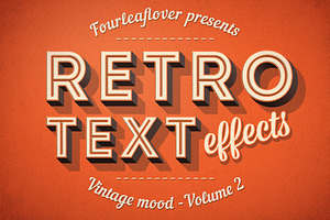 Photoshop Retro Text Effects vol.2, a Branding & Logo Template by FourLeafLover