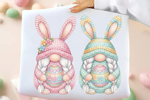 Faux Yarn Easter Bunny Gnome PNG, an Illustration by DreamArtGraphic