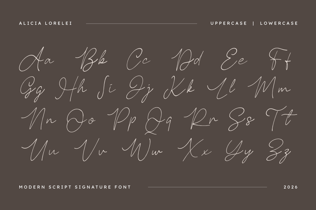 Alicia Lorelei - Signature Font, a Script Font by Masyafi Studio (Photo 2 of 8)