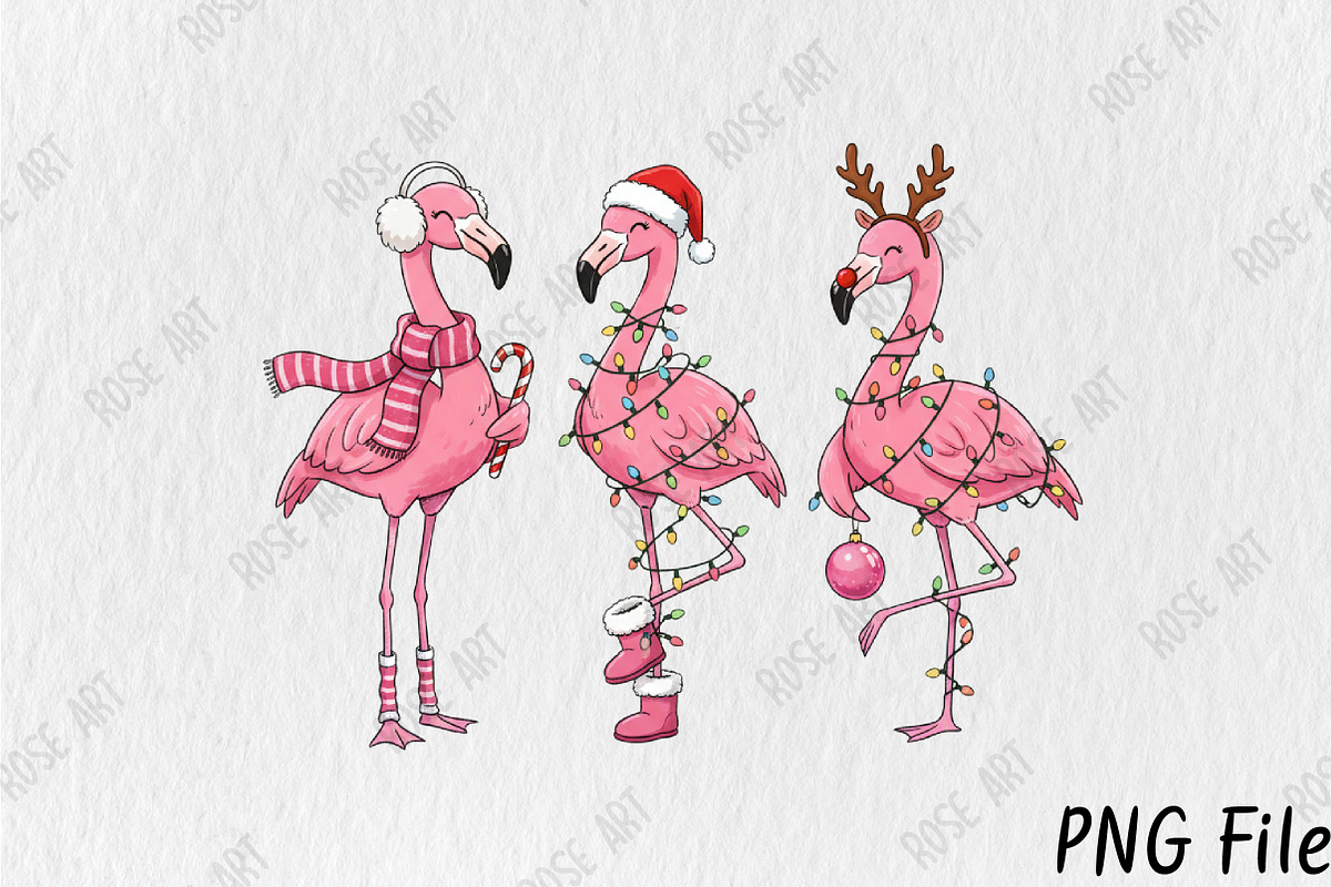 Flamingo Tropical Christmas Png, a Seasonal Illustration by Rose Art (Photo 1 of 4)