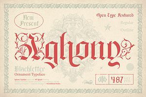Aghony, a Blackletter Font by Burntilldead