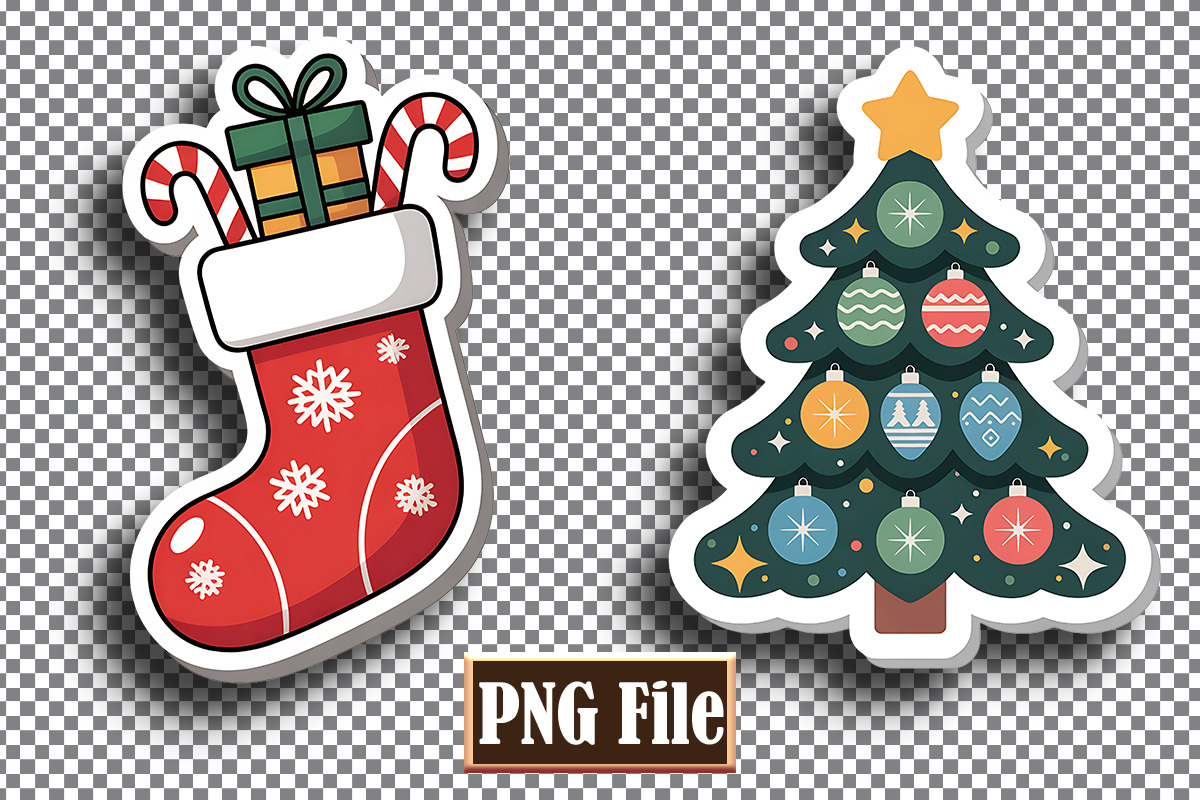 Christmas Stickers Bundle, a Seasonal Illustration by protabsorkar11 (Photo 7 of 7)