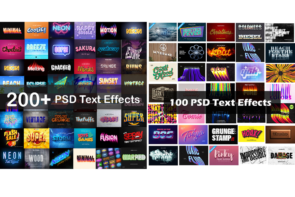 Photoshop Text effects Bundle, a Layer Style Add-On by Chipshpow Graphics (Photo 3 of 7)