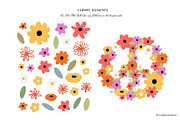 groovy hippie clipart, retro 70s set, a Person Illustration by LyubovZaytseva (Thumbnail 21 of 23)
