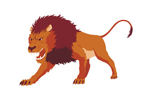 Proud powerful lion character. King, an Animal Illustration by the8monkey