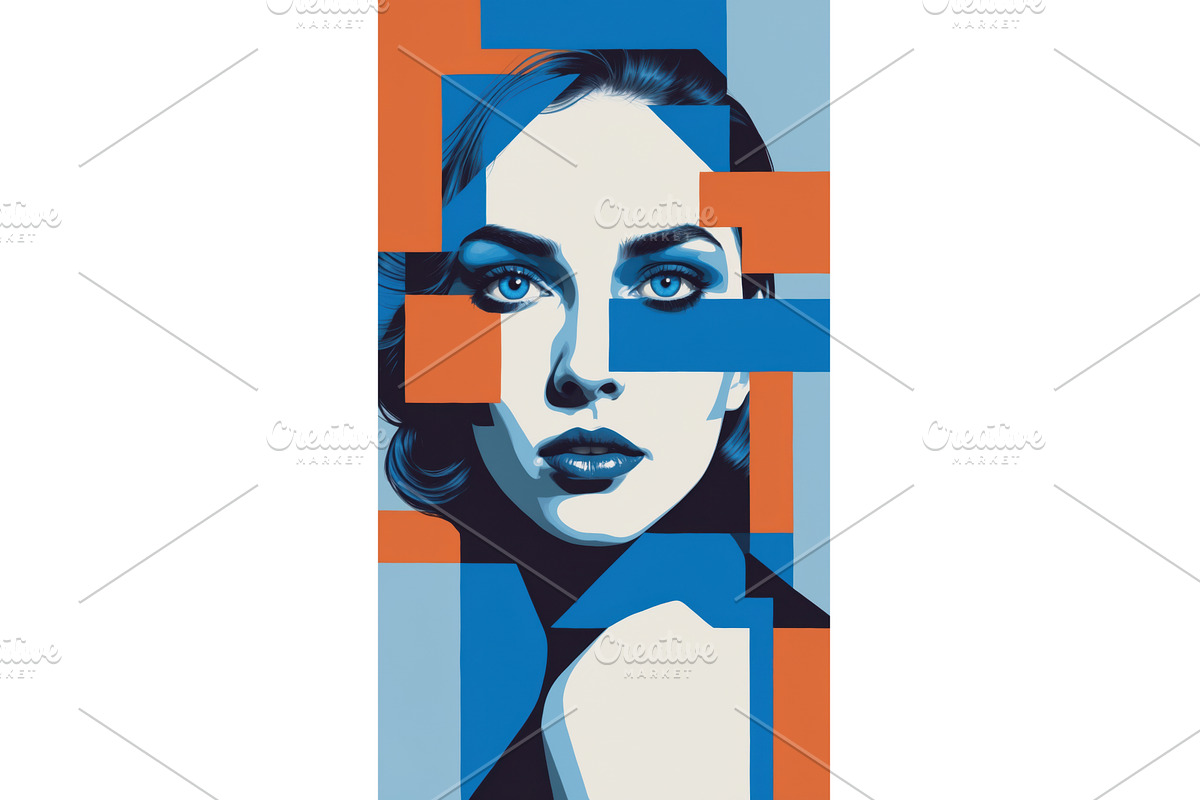 Abstract portrait of a woman with, an Illustration by tilialucida