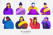 8 Textured ASIAN Women Illustrations, a Person Illustration by artdeone (Thumbnail 2 of 6)
