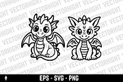 Adorable baby dragon, an Animal Illustration by Vectorhight (Thumbnail 2 of 3)