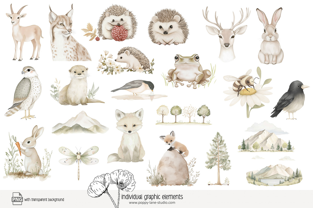 85 the Alps clip art, an Animal Illustration by Poppy Lane Studio (Photo 7 of 10)