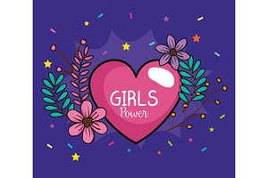 Power Girl Card With Heart And