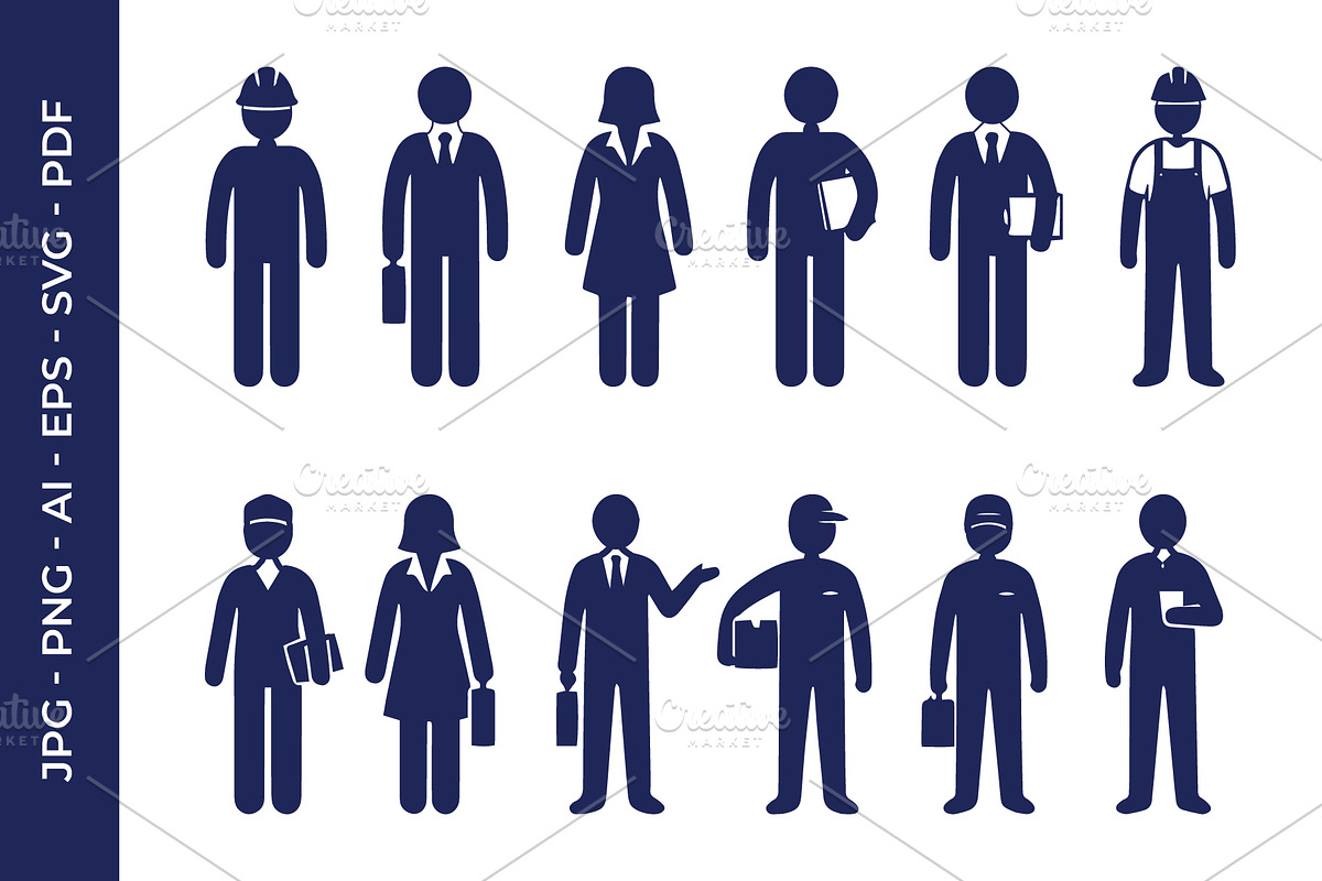 People Silhouettes Vector Bundle, a Person Illustration by nandinigraphics (Photo 2 of 5)
