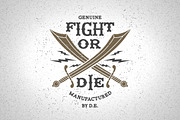 Vintage Label Fight Or Die, an Illustration by Ezepov (Thumbnail 1 of 3)