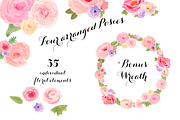 Watercolor Spring Flowers Clip Art, an Illustration by Emerald & Ivy Studios (Thumbnail 2 of 4)