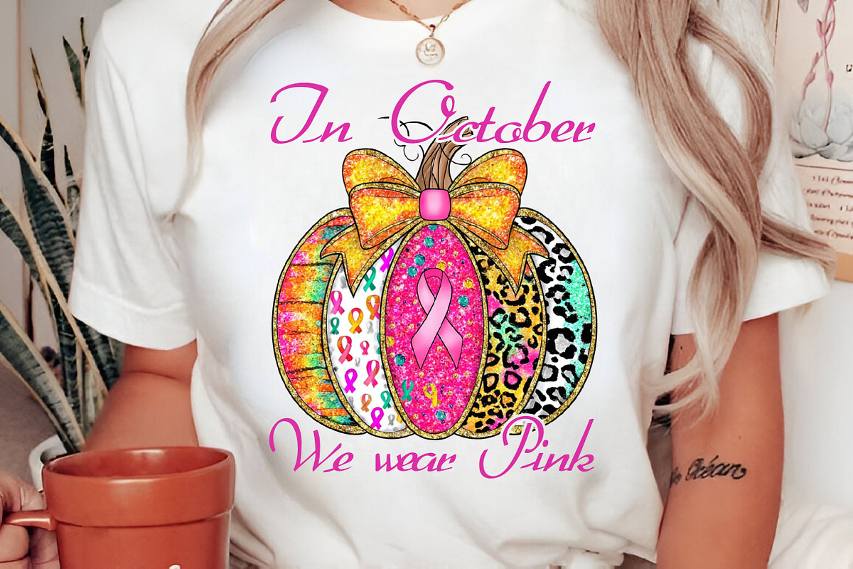 In October We Wear Pink Pumpkin Shir, an Illustration by Libby Wishes (Photo 4 of 6)