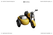Yellow Motorcycle with Sidecar 3D, an Object 3D Model by Wencory (Thumbnail 1 of 3)