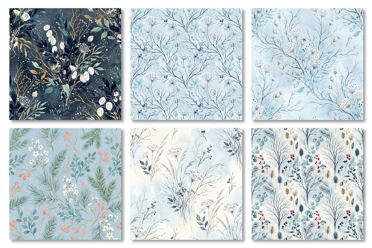 Winter Frost Garden Seamless Pattern, a Texture Graphic by Dream Creation (Photo 7 of 7)
