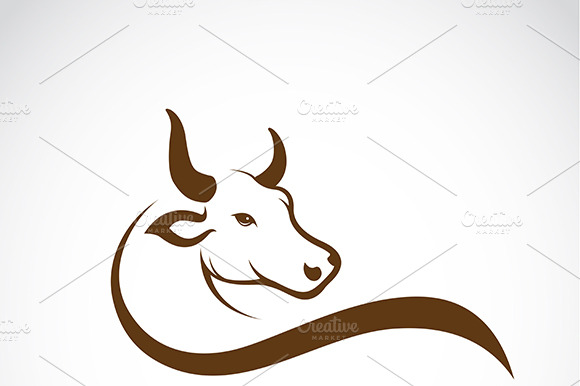 Vector Of Bull Head. Animals.