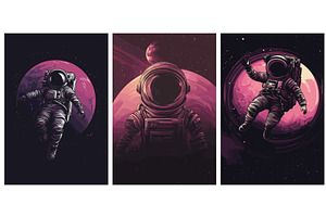 astronauts background set. man in, a Technology Illustration by Stock-Smart-Start