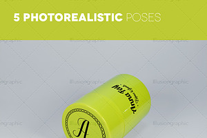 Logo On Cylindrical Box Mockups