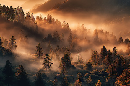 Misty mountain landscape stock photo, a Nature Photo by Virgo Studio