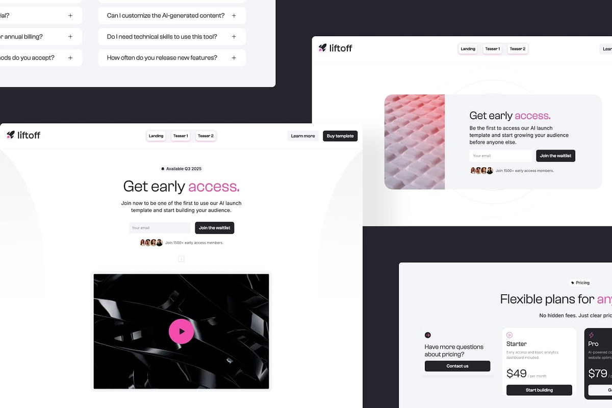 Liftoff - AI themed Webflow Template, a Landing Page Template by Toms Design (Photo 3 of 5)