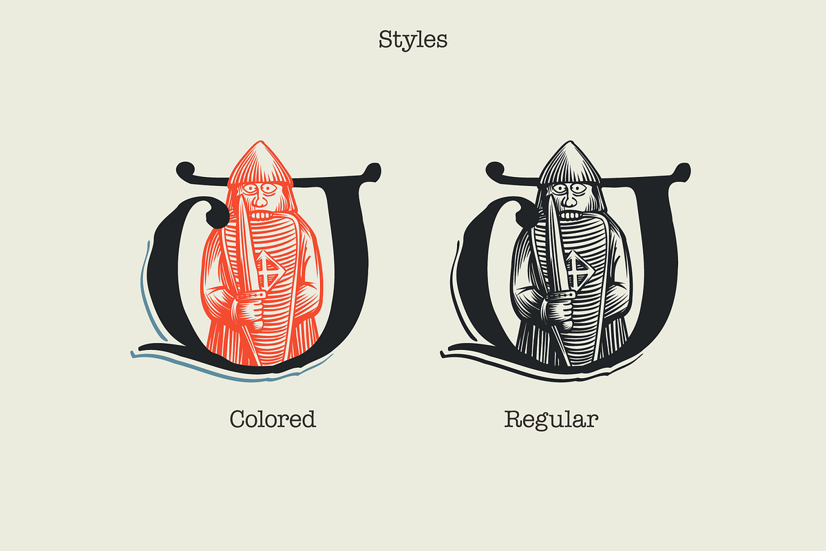 Lewis Chessmen Medieval Initials, a Blackletter Font by kaer_shop (Photo 5 of 10)