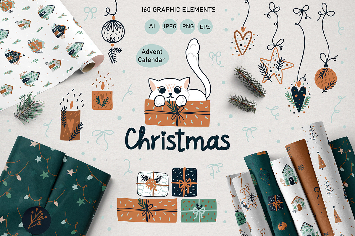 Christmas kittens, an Animal Illustration by OxanaTally (Photo 1 of 12)