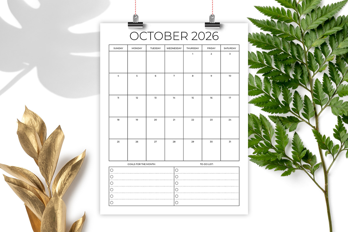 2026 Vertical 8.5x11 Inch Calendar, a Stationery Template by Running With Foxes (Photo 4 of 5)