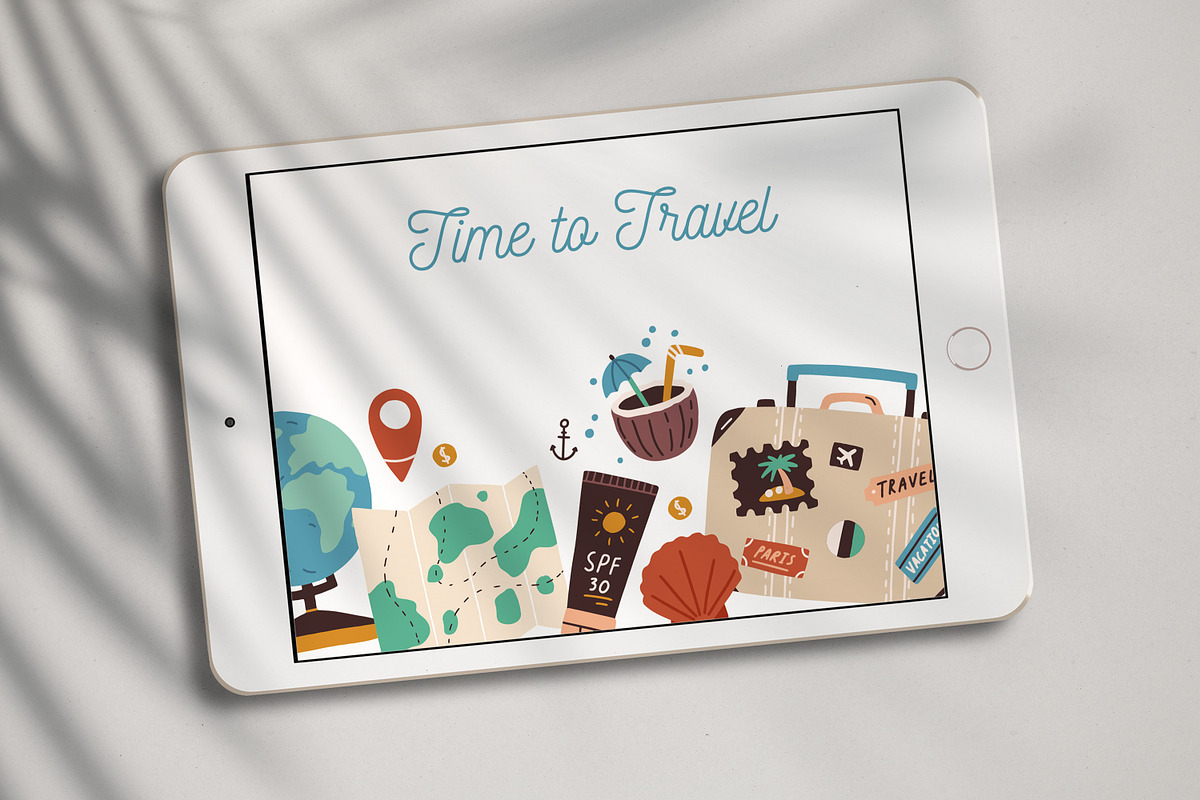 Time to travel banner background, an Object Illustration by Good Studio (Photo 3 of 3)