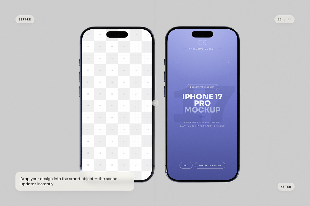 iPhone 17 Pro Mockup, an iPhone Mockup by Toasin Studio (Photo 2 of 7)