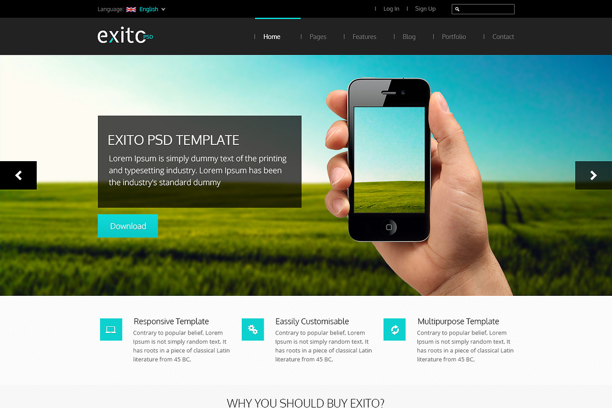 EXITO Multipurpose PSD Template, a Templates & Theme by hsoft (Photo 2 of 5)