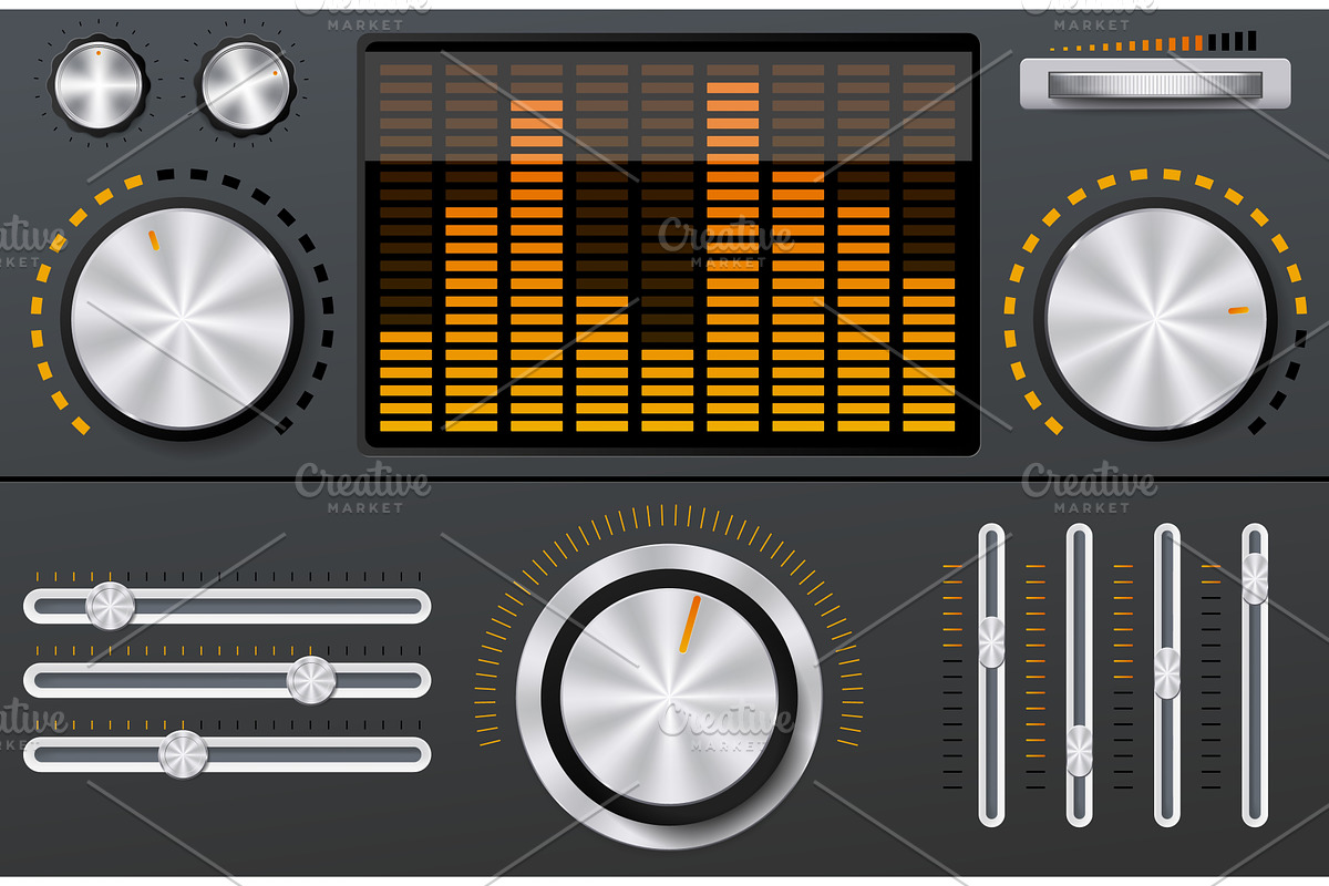 Sound equalizer with sliders, an Object Illustration by YummyBuum