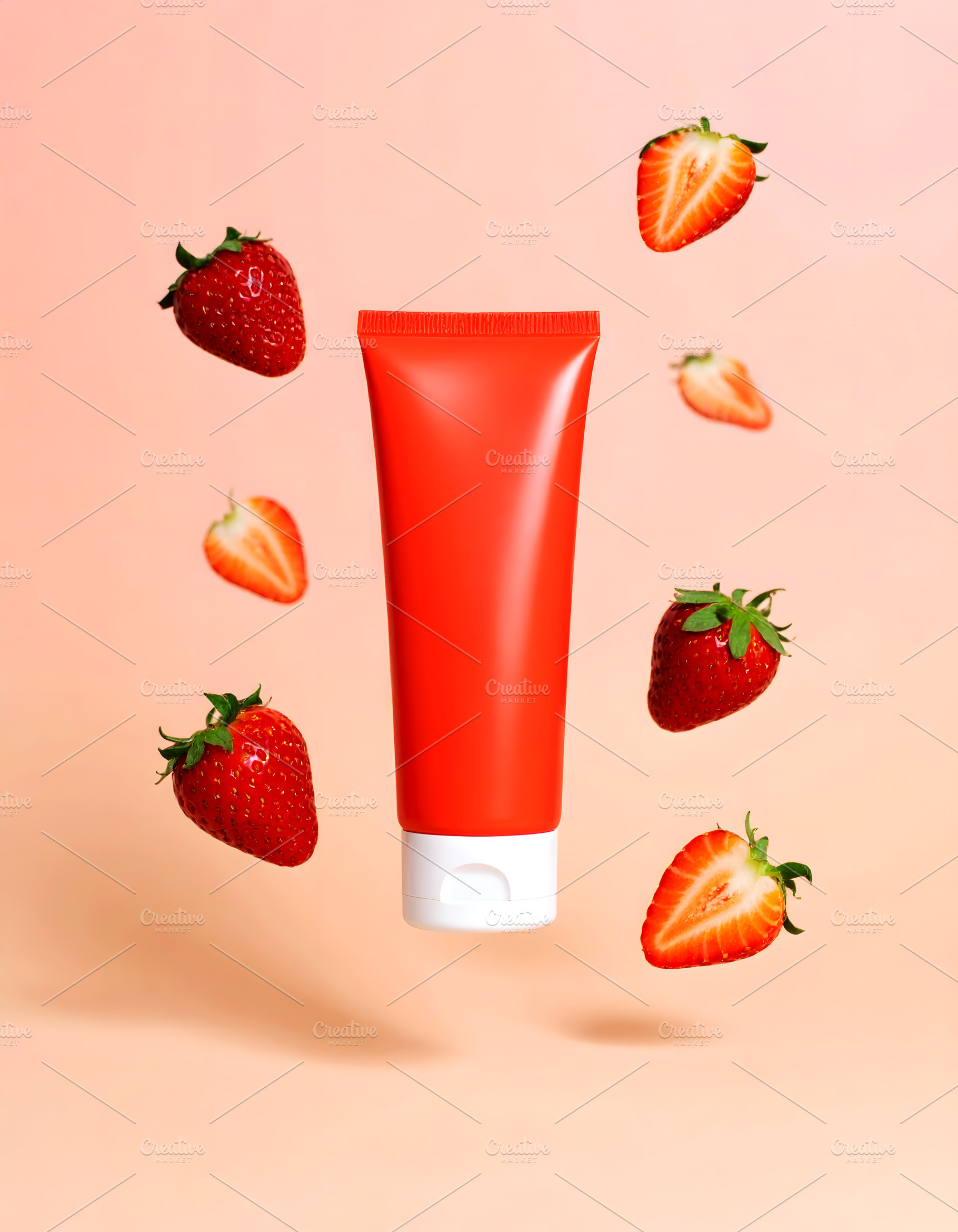 Red Cosmetic Tube Mockup, a Beauty & Fashion Photo by Stock Shape
