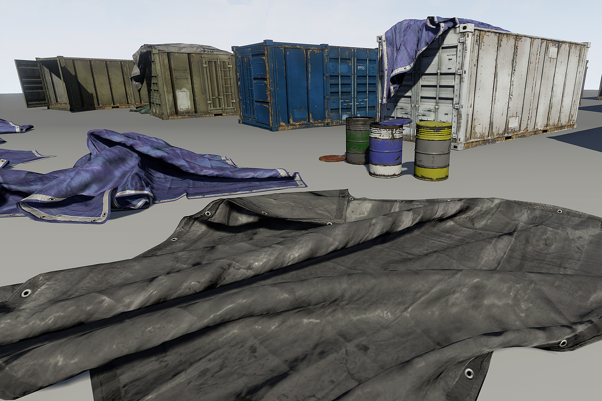 Game & Film - Containers & Tarps, an Object 3D Model by PurePolygons (Photo 5 of 5)