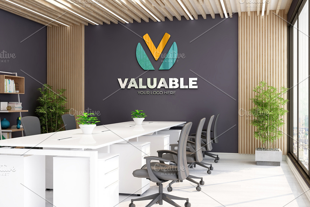 PSD Office Room Wall Logo Mockup, a Product Mockup by Ayy (Photo 2 of 13)