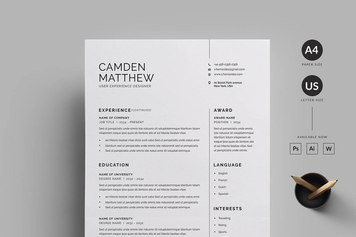 Resume/CV, a Resume Template by Reuix Studio (Photo 2 of 6)